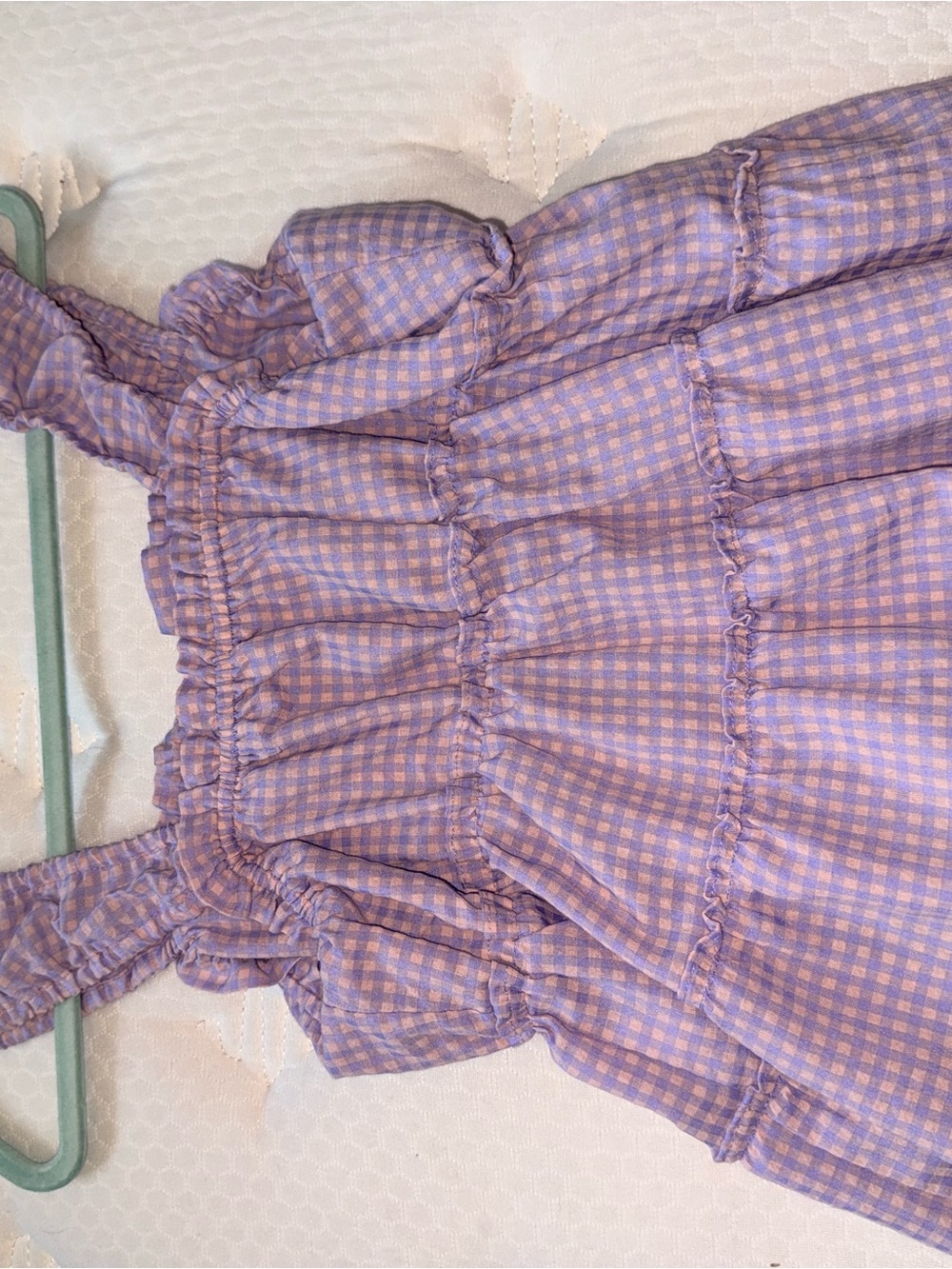 Rewind Lilac Gingham Ruffle Tie-Front Tank - Picture 5 of 5